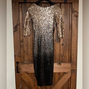 Body con, shin length sequin dress